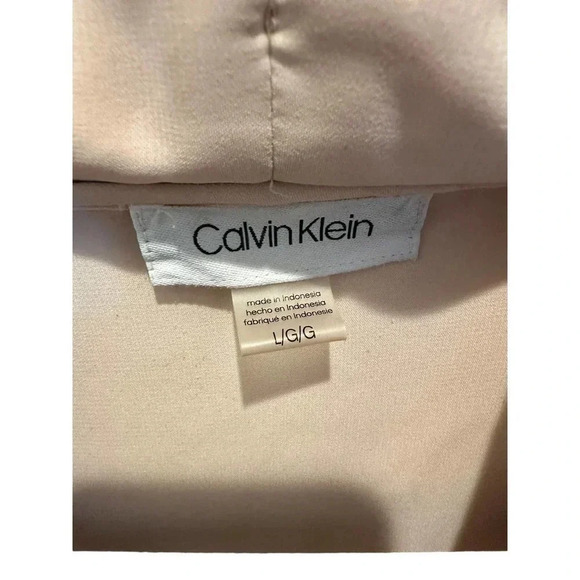 Calvin Klein Women's Pink Short Sleeves Semi-Sheer Blush Blouse Size L‎ - Picture 4 of 7